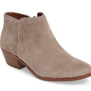 Sam Edelman Tan Ankle Booties with Sleek Design and Suede Finish